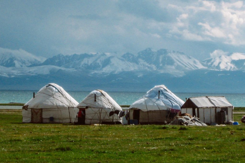 Song Kul Lake Yurt Kyrgyzstan Mountains