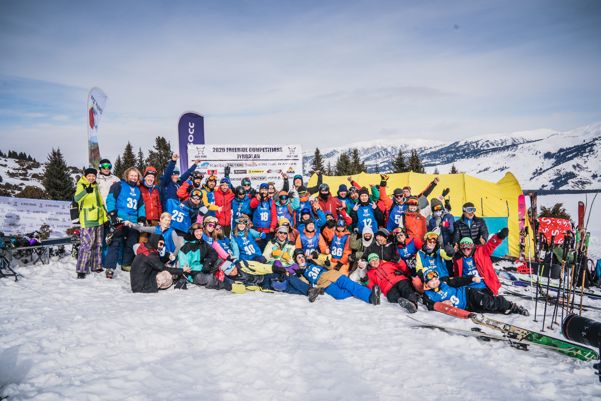 Young skiers together at a resort week